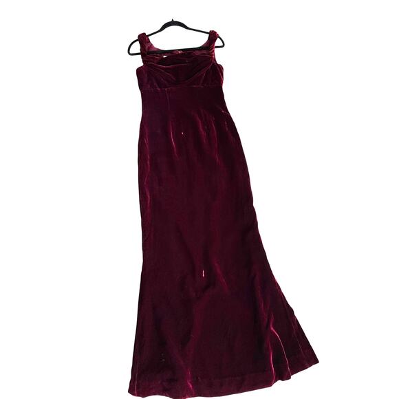 Vintage Watters & Watters Velvet Gown Burgundy - Picture 1 of 8